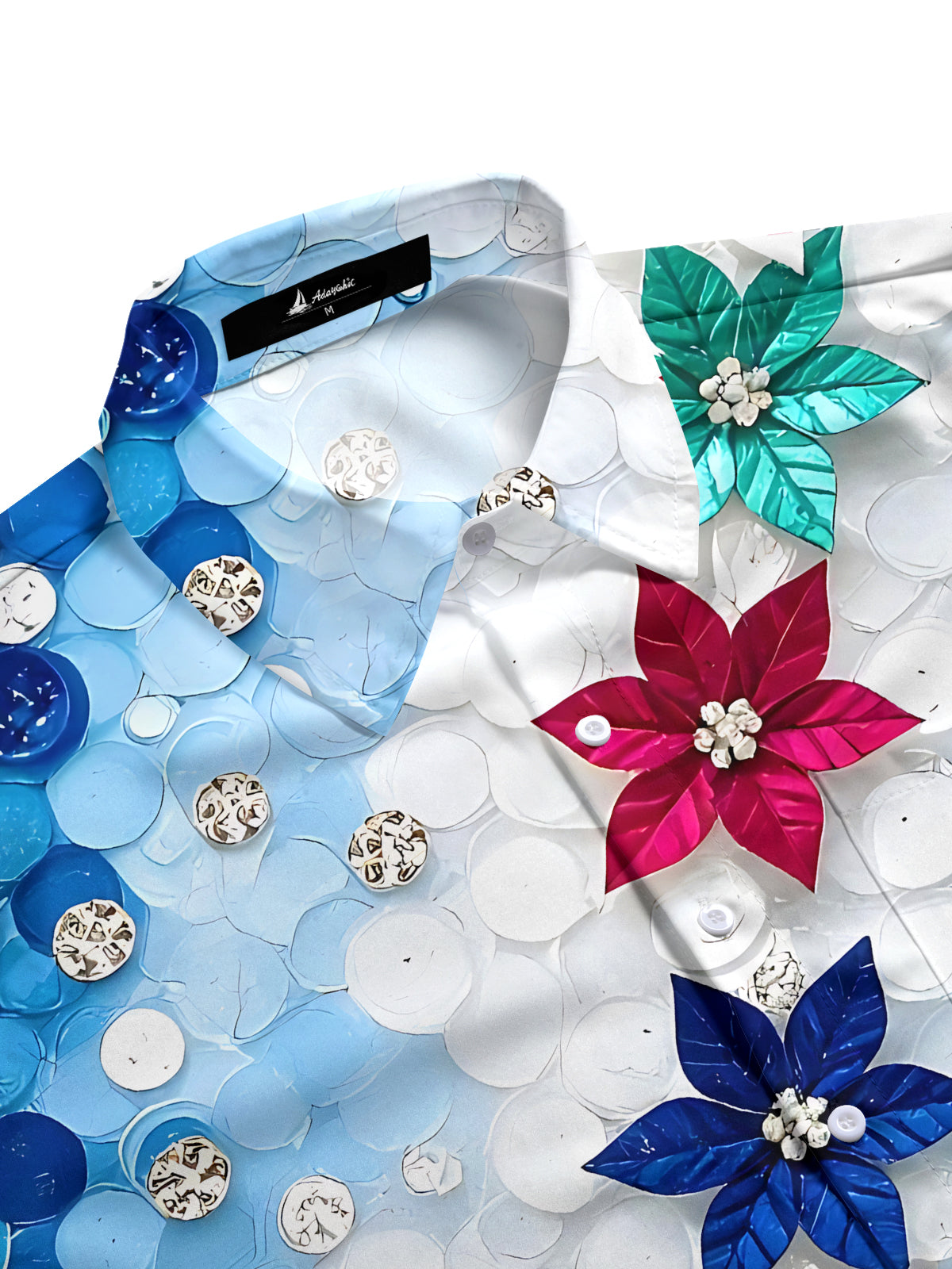 Floral Print Men's Pocket Short Sleeve Shirts