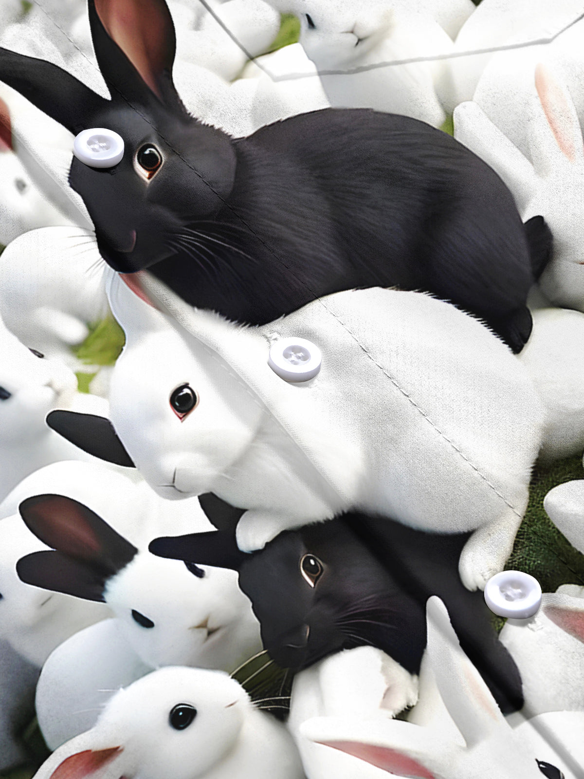 Animal Rabbit Men's Pocket Short Sleeve Shirts