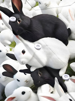 men's animal rabbit pattern short sleeve shirt flat lay