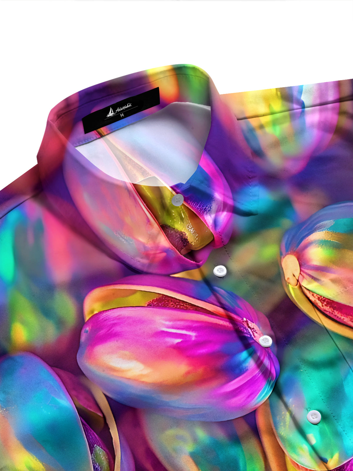 Gradient Pistachios Print Men's Pocket Long Sleeve Shirts