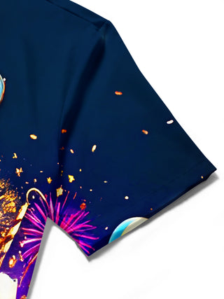 men's printed shirt close-up short sleeve