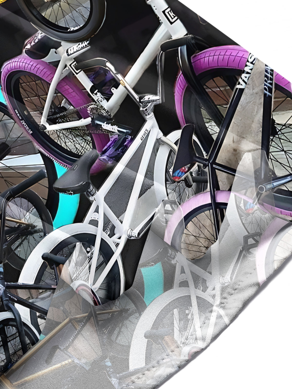 Bicycle Print Men's Pocket Short Sleeve Shirts