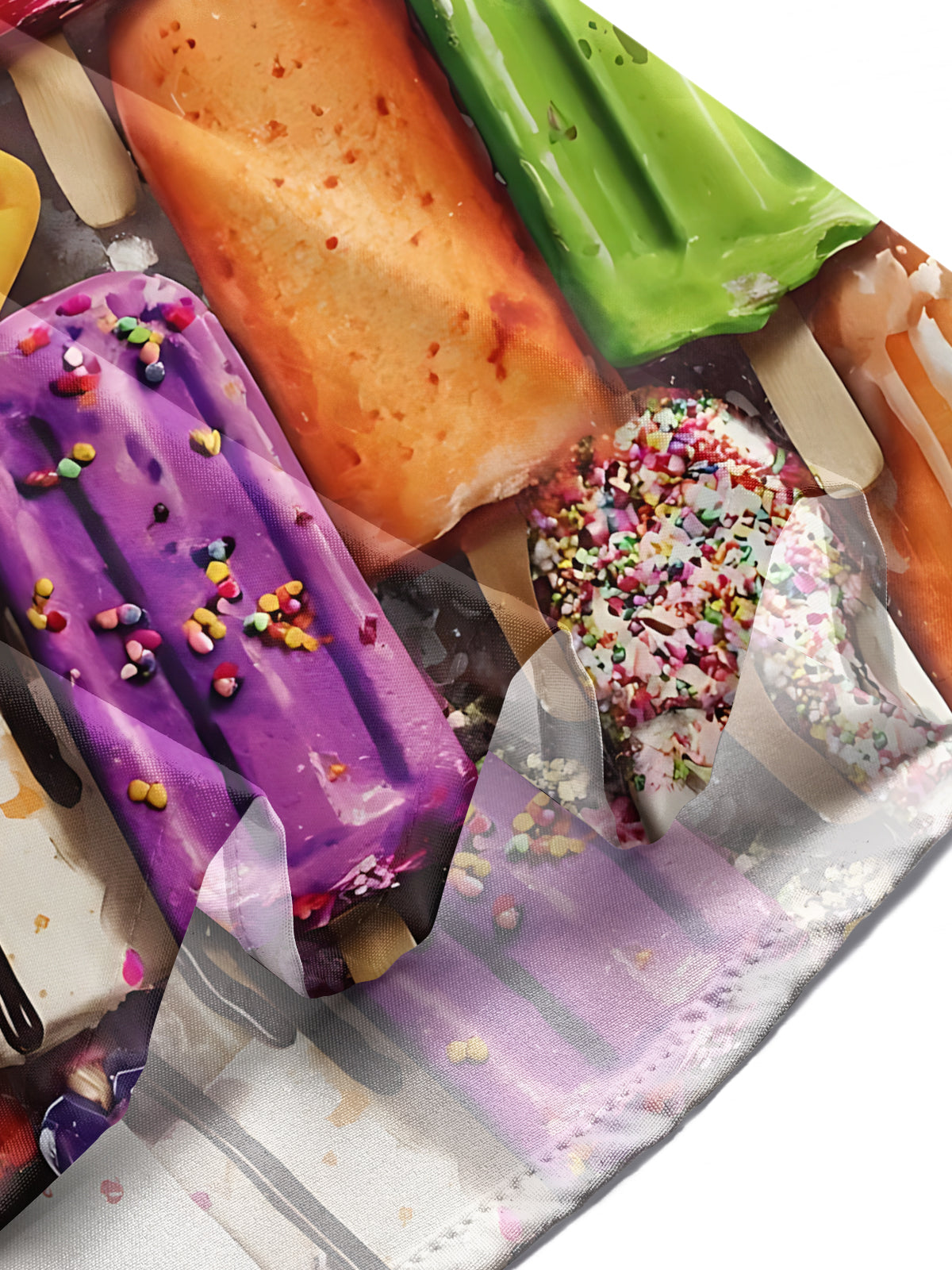 Lip Popsicle Print Men's Pocket Short Sleeve Shirts