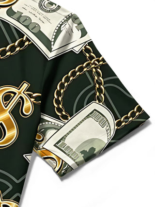 men's printed shirt close-up short sleeve