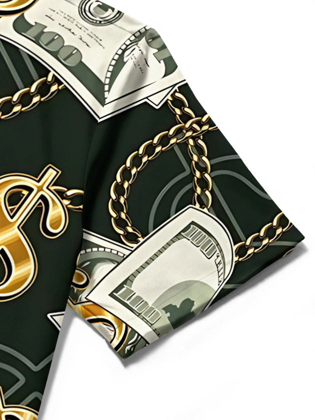 men's printed shirt close-up short sleeve