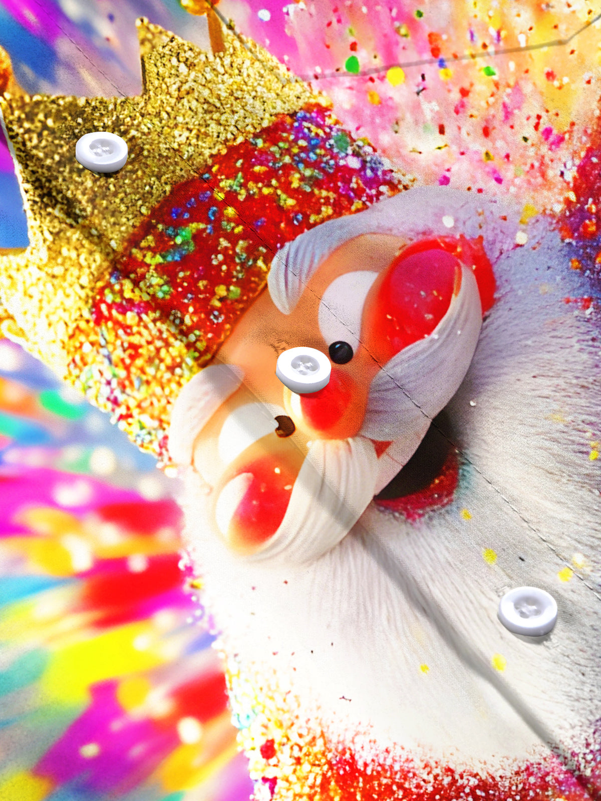 Fun Festive Crown Santa Claus Xmas Men's Pocket Short Sleeve Shirts