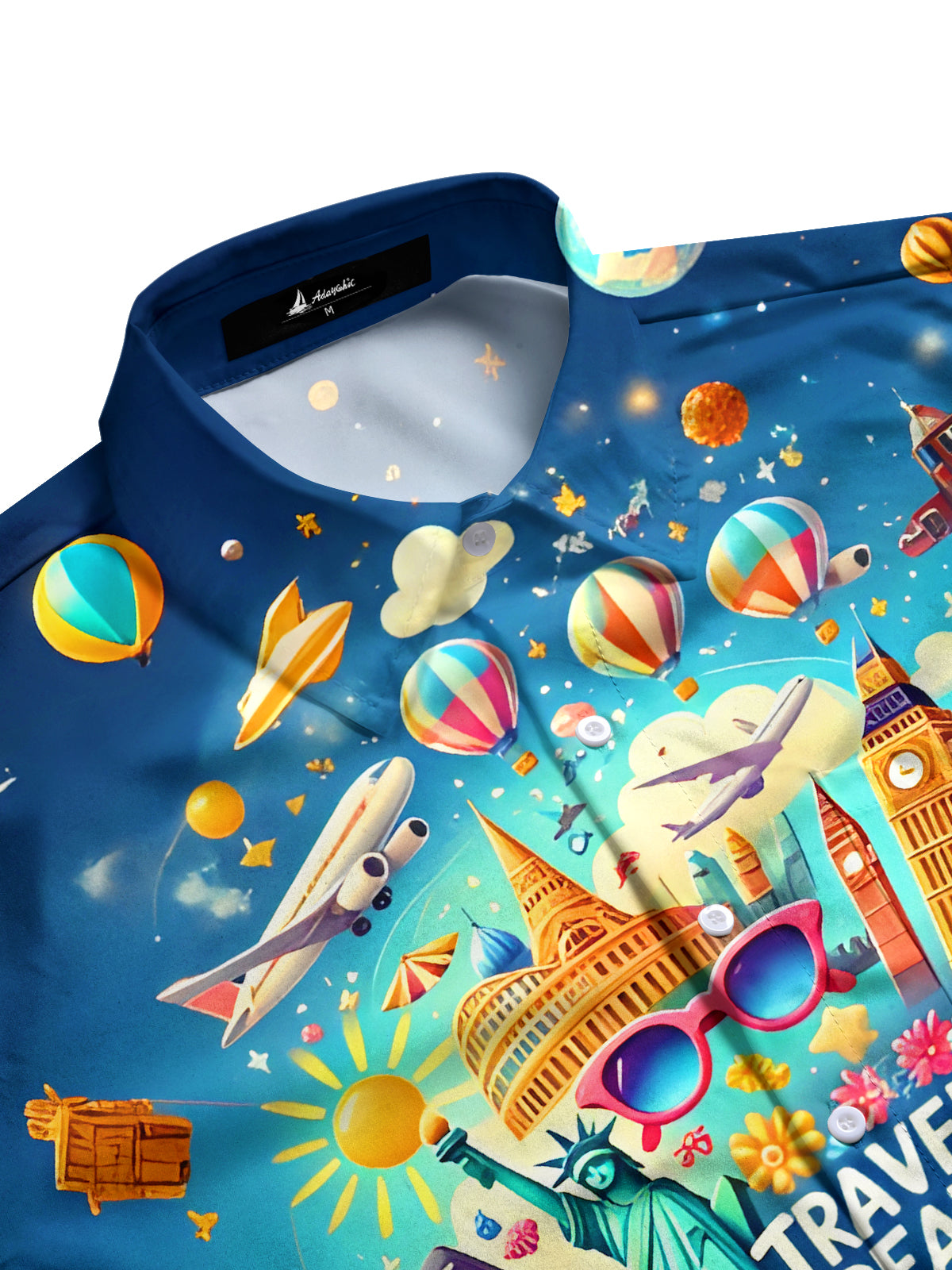 Fun Travel World Dream Men's Pocket Short Sleeve Shirts