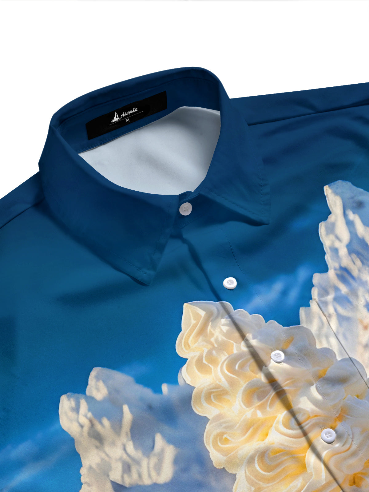 Fun Skiing Creamy Snow-covered Mountain Men's Pocket Long Sleeve Shirts