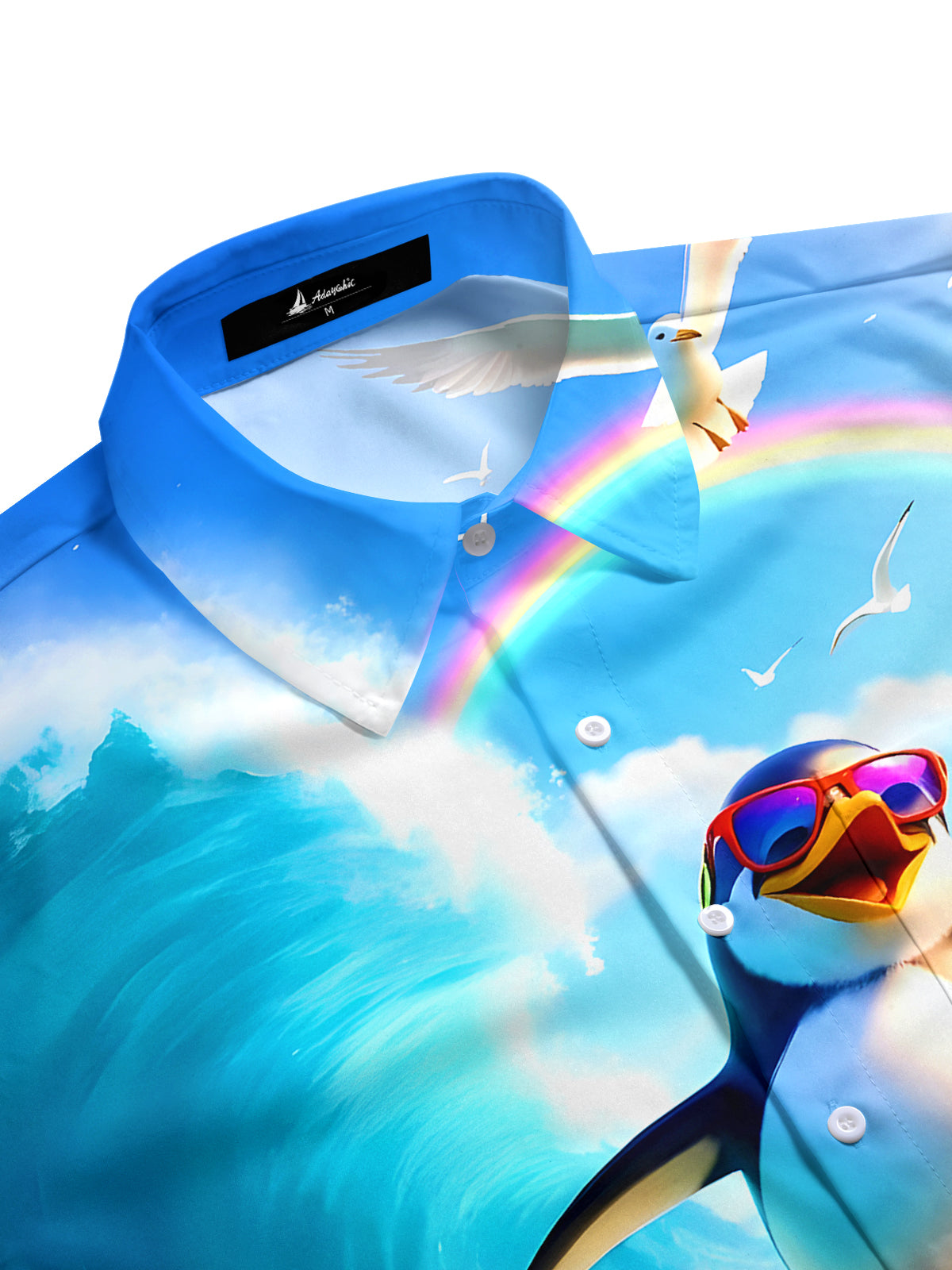 Hawaiian Penguin Surfing Men's Pocket Short Sleeve Shirts