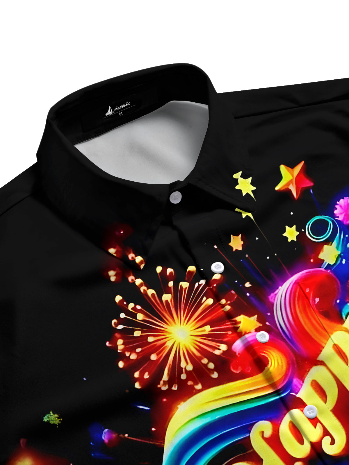 New Year Fireworks Men's Pocket Short Sleeve Shirts