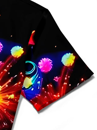 men's printed shirt close-up short sleeve