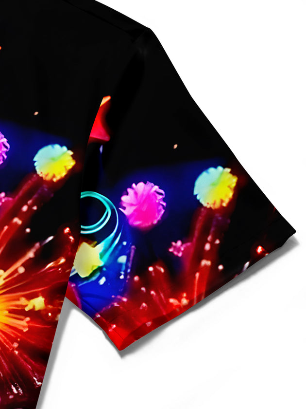 men's printed shirt close-up short sleeve
