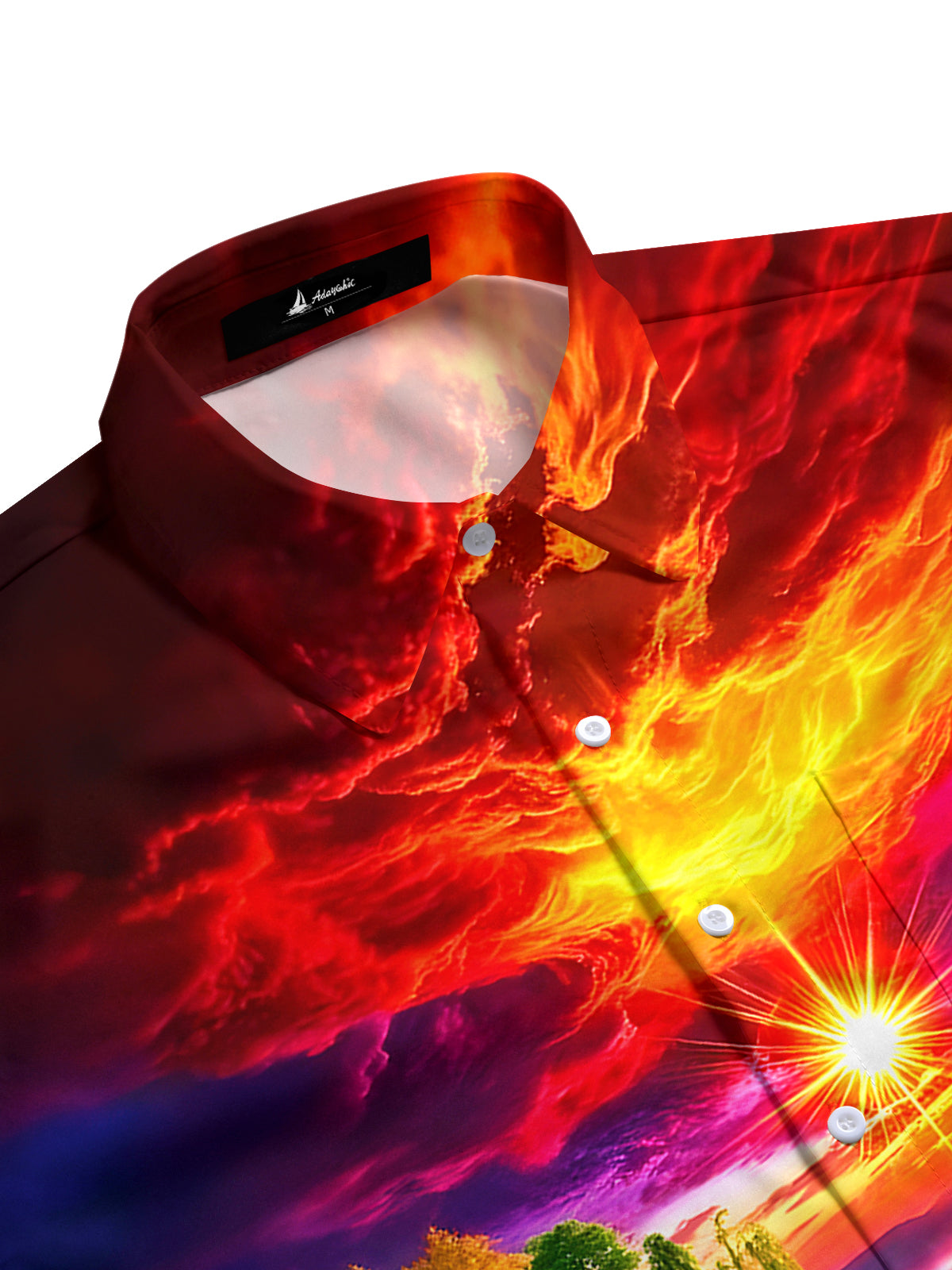 Sunset Mountains Men's Pocket Short Sleeve Shirts