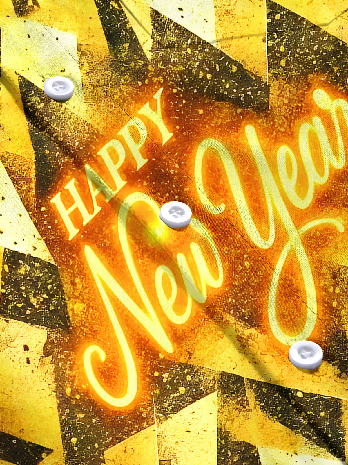 New Year Geometry Men's Pocket Short Sleeve Shirts