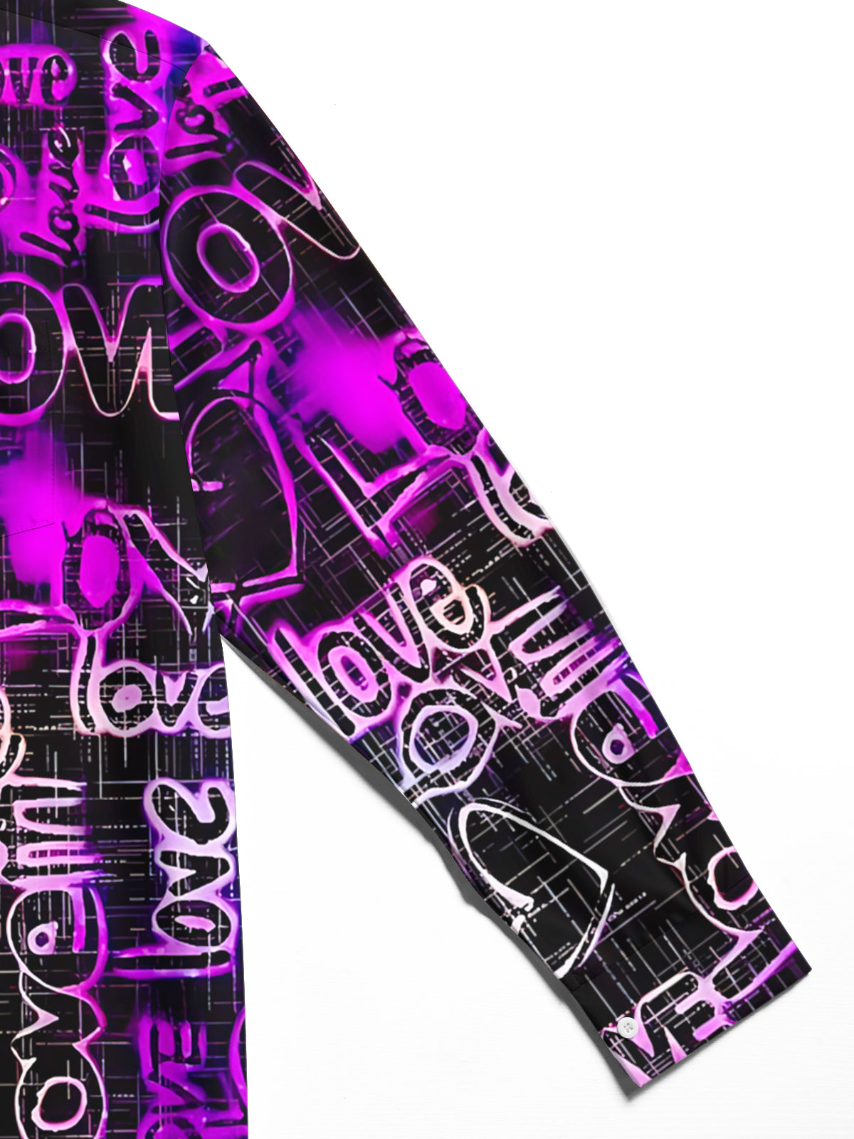 Love Print Men's Pocket Long Sleeve Shirts