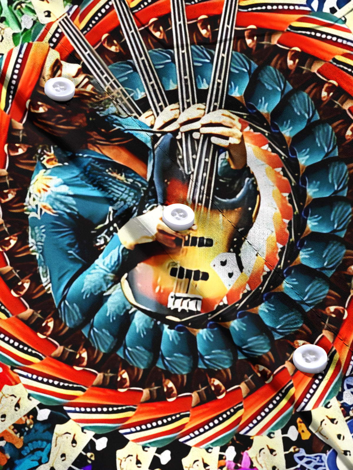 Rock Music Art Print Men's Pocket Short Sleeve Shirts