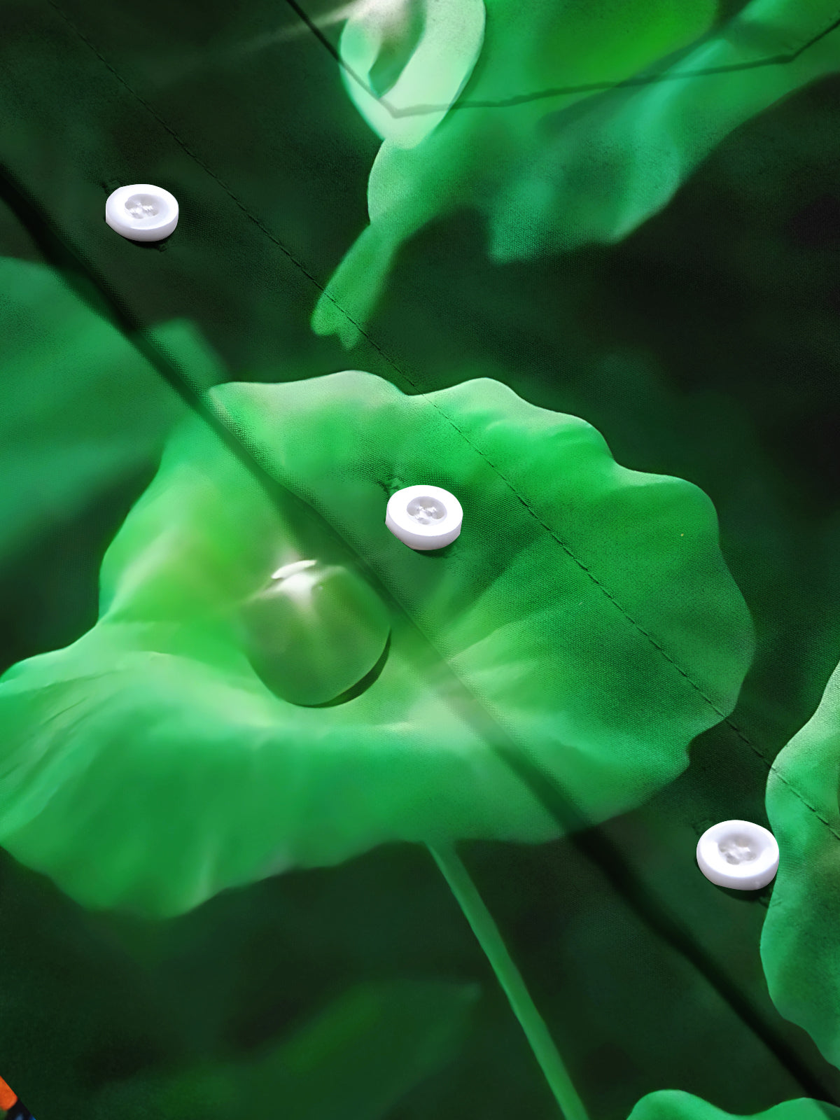 Lotus Leaf Print Men's Pocket Short Sleeve Shirts