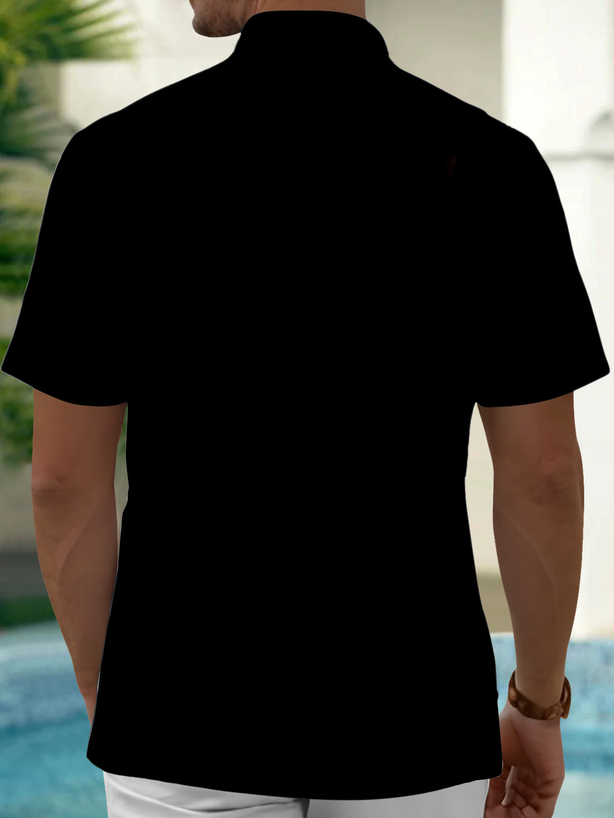 Letter Print Men's Pocket Short Sleeve Shirts