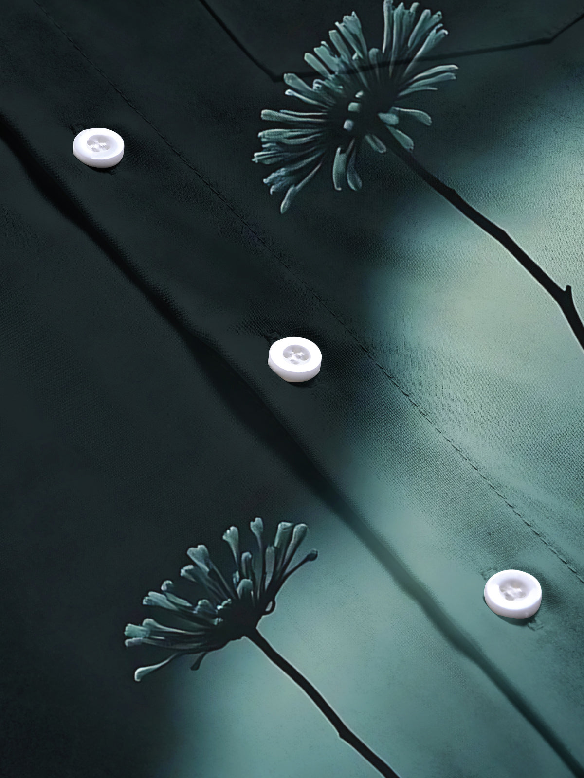 Dandelion Print Men's Pocket Short Sleeve Shirts