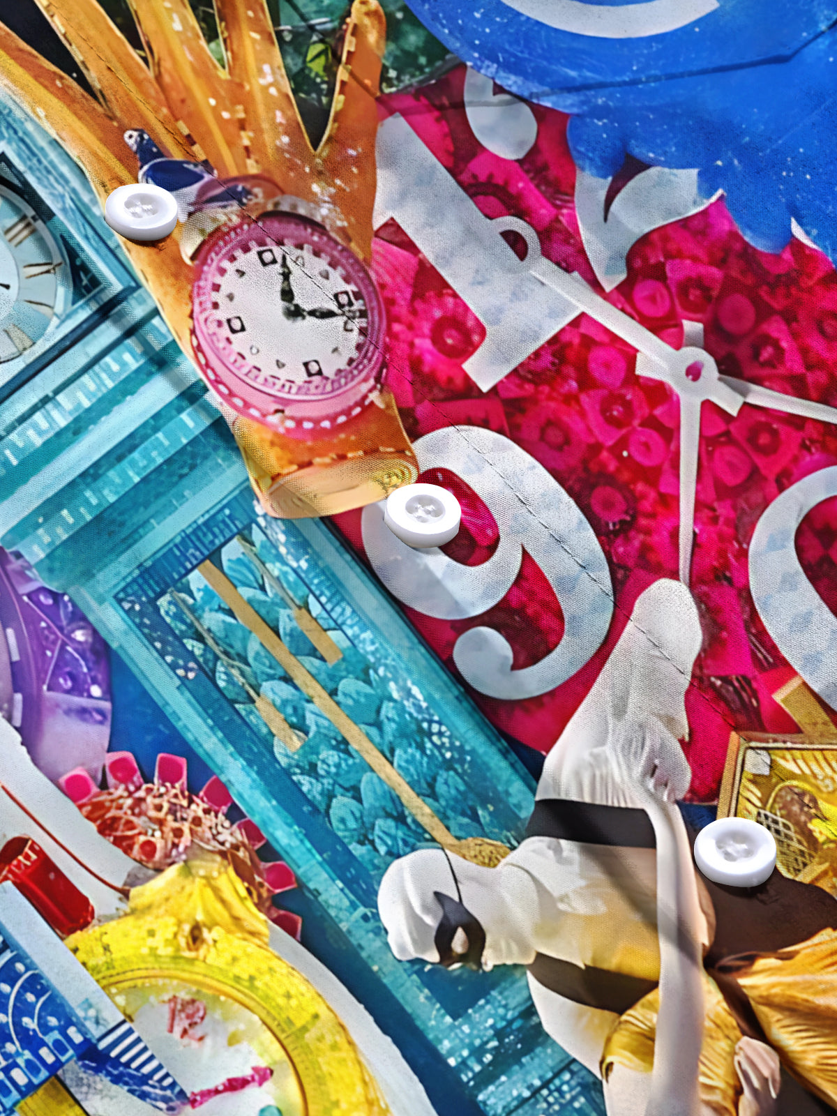 New Year Countdown Art Print Men's Pocket Short Sleeve Shirts