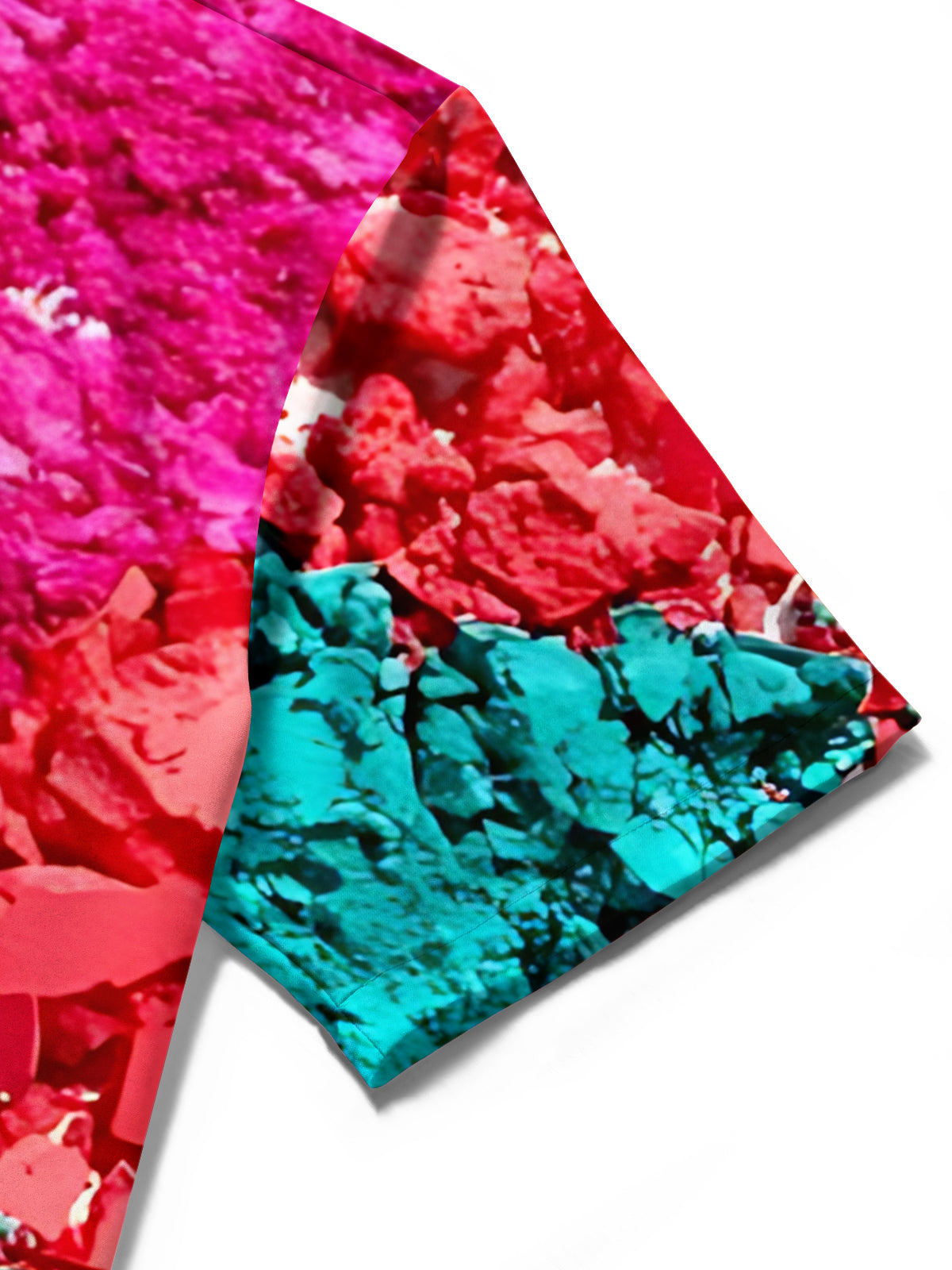 Colorful Powder Print Men's Pocket Short Sleeve Shirts