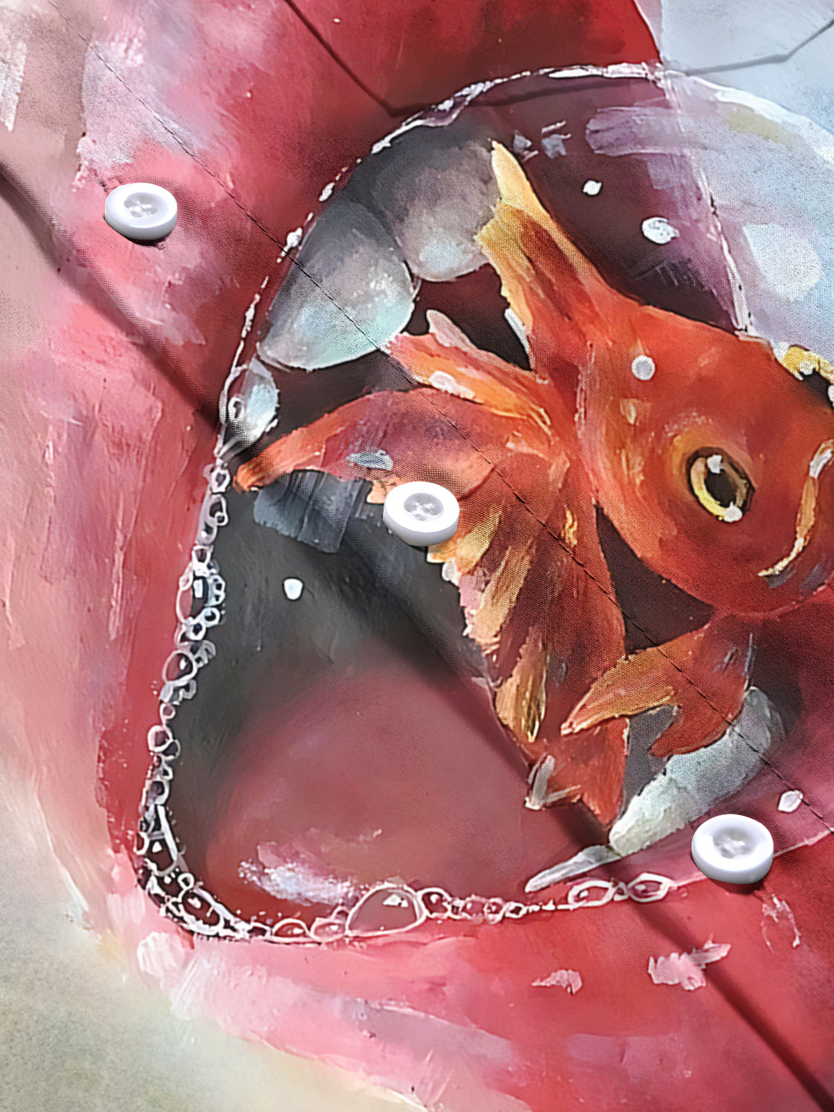 Goldfish Art Print Men's Pocket Short Sleeve Shirts