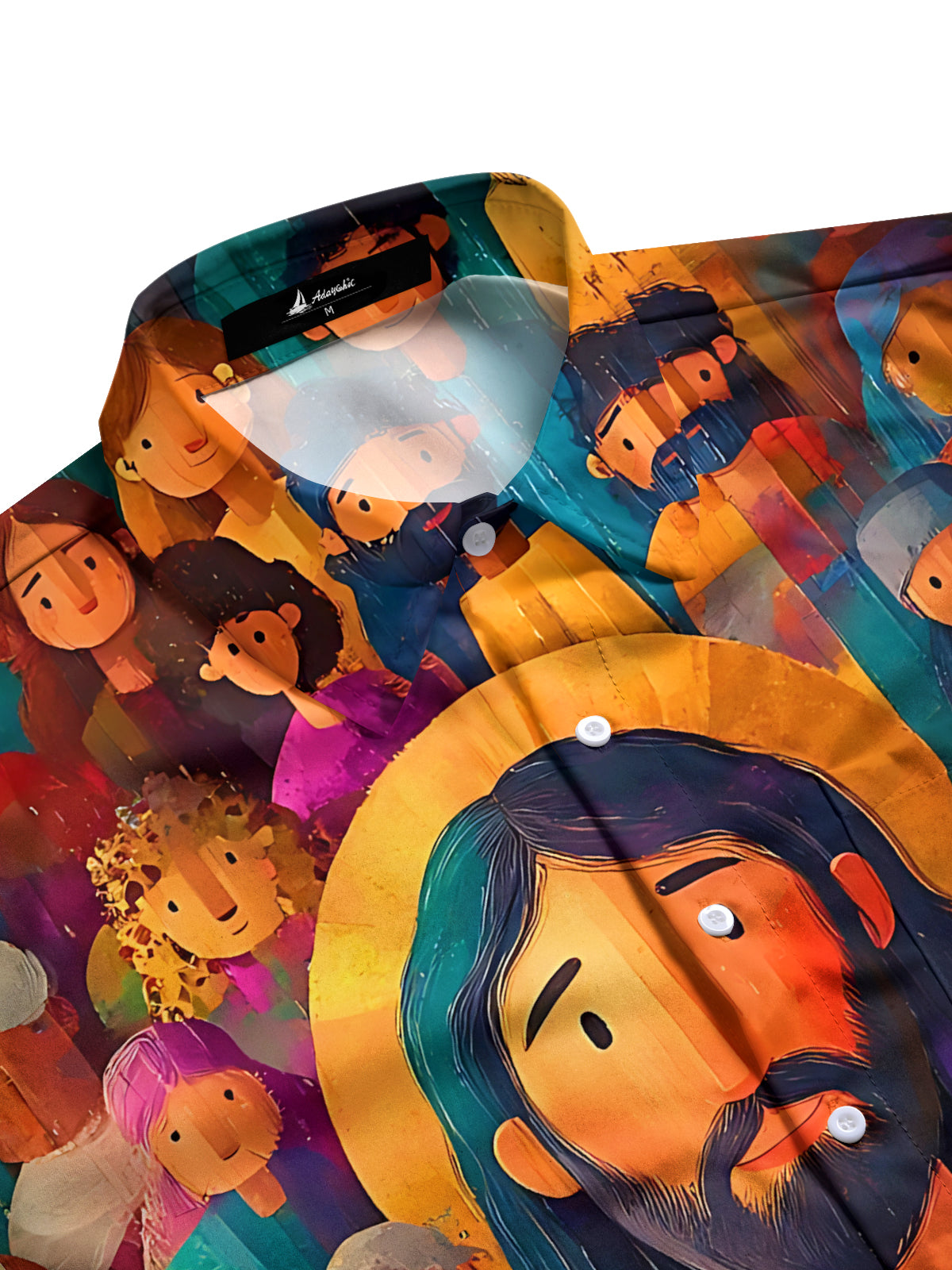 Jesus Print Men's Pocket Short Sleeve Shirts