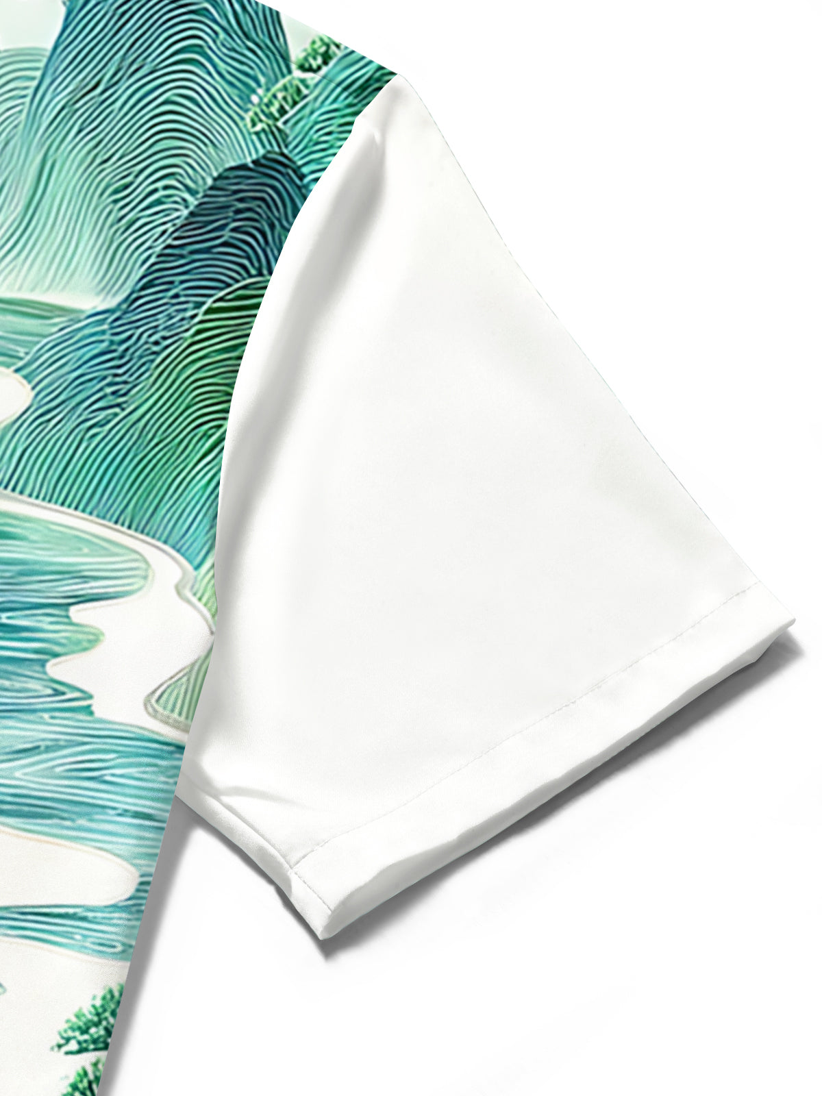 Landscape Painting Art Print Men's Pocket Short Sleeve Shirts