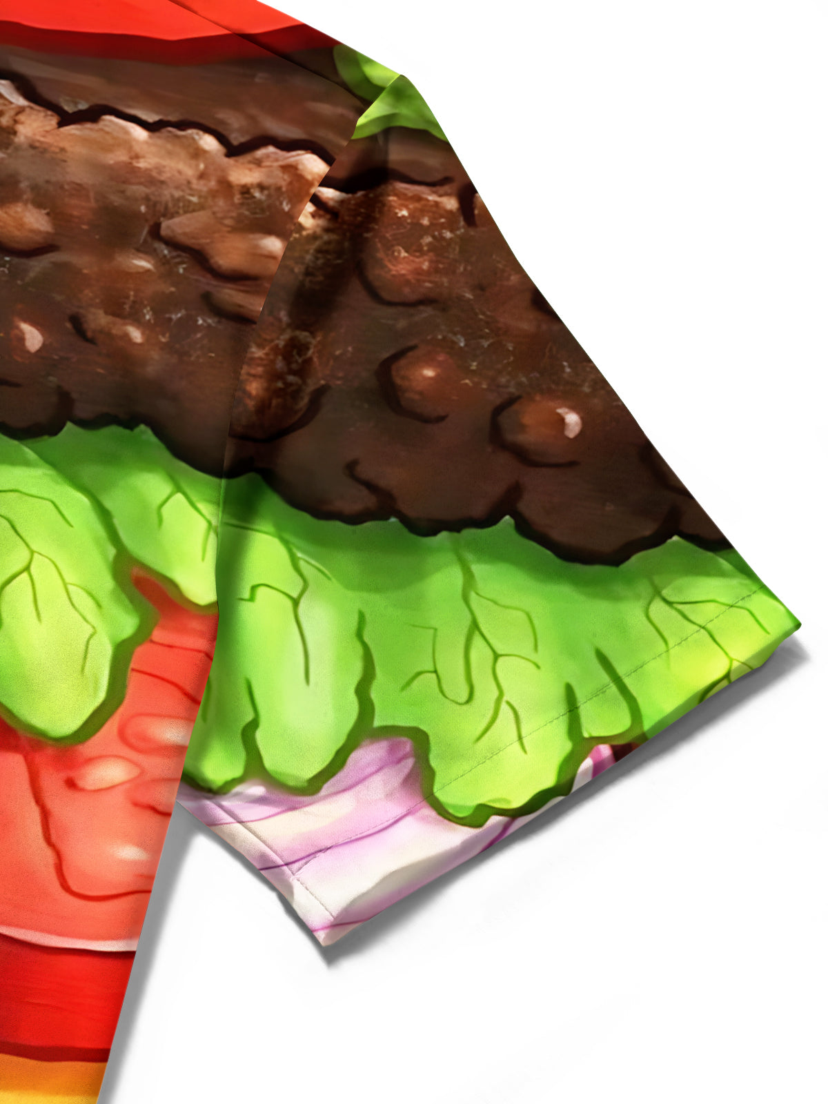 Hamburger Print Men's Pocket Short Sleeve Shirts