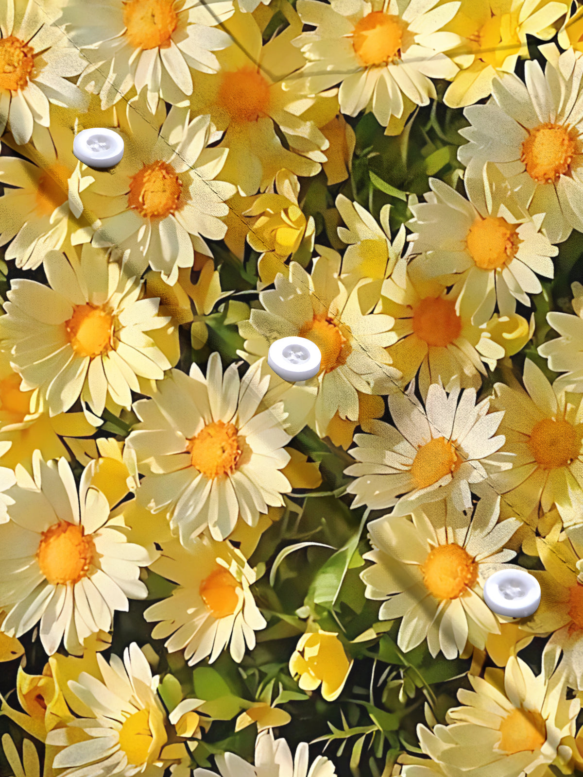 Daisy Print Men's Pocket Short Sleeve Shirts