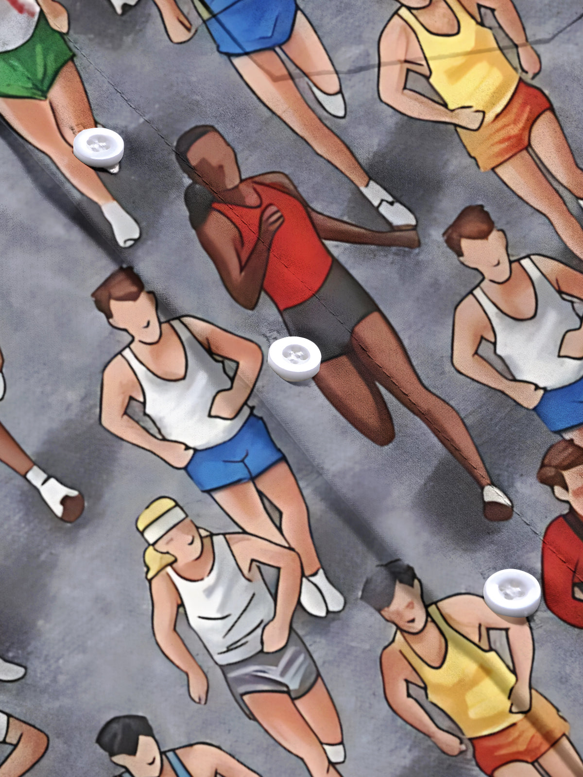 Runner Print Men's Pocket Short Sleeve Shirts