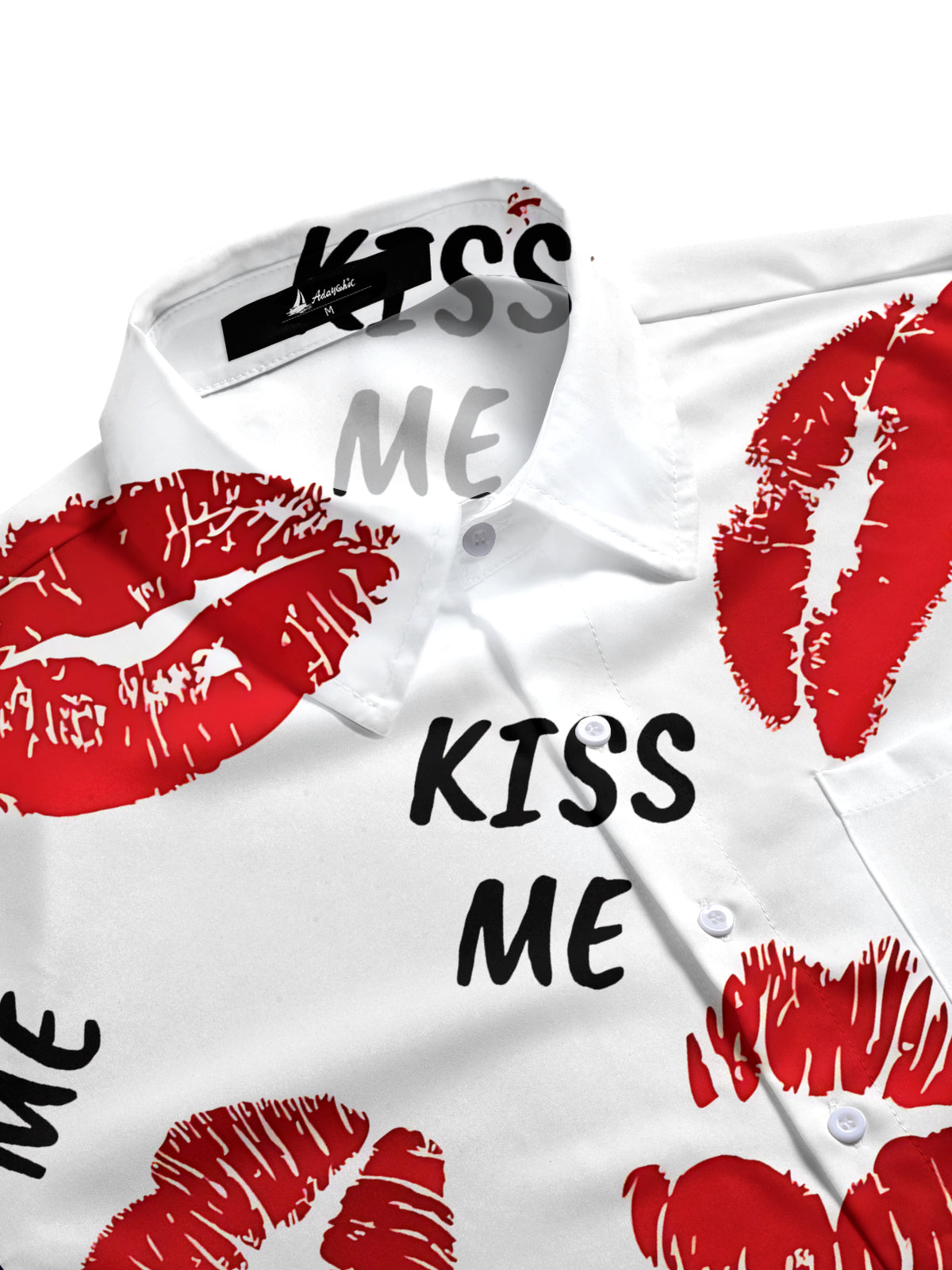 Kiss Me Men's Pocket Short Sleeve Shirts