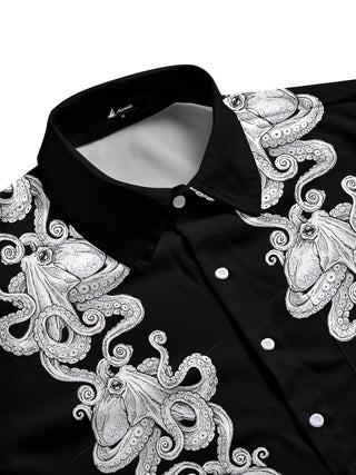 men's ocean pattern shirt side view