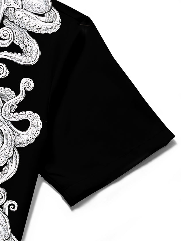 men's octopus print shirt summer vacation