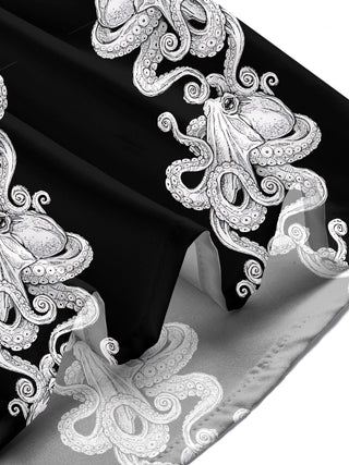 men's octopus print shirt close-up short sleeve
