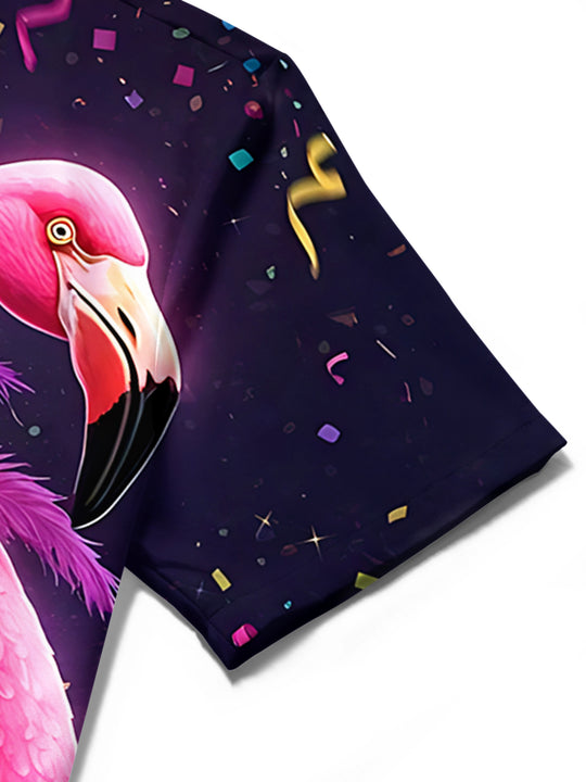 men's Mardi Gras shirt close-up short sleeve
