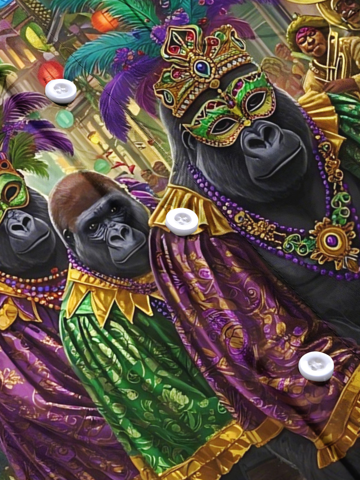 Carnival Gorilla Print Men's Pocket Short Sleeve Shirts