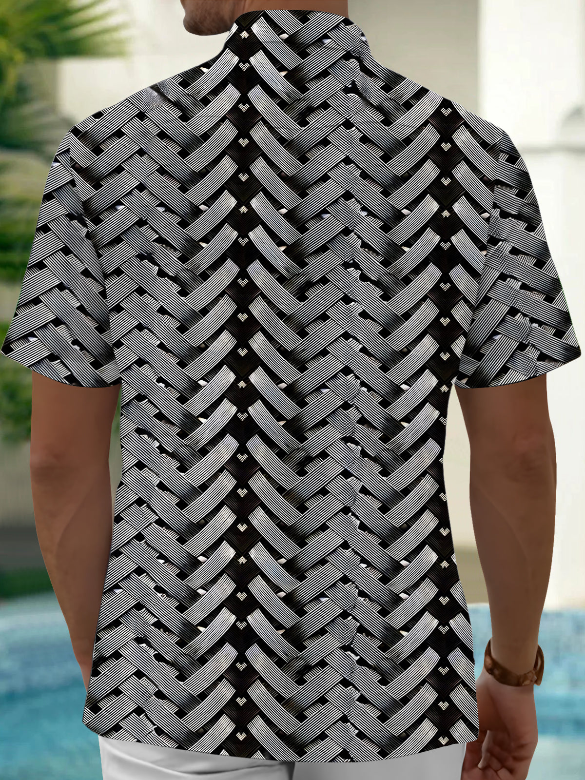 Geometry Men's Pocket Short Sleeve Shirts