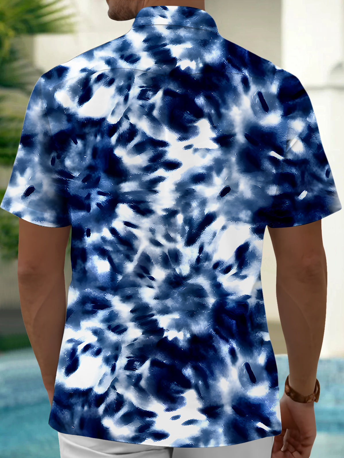 Tie Dye Abstract Men's Pocket Short Sleeve Shirts