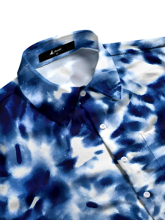 men's tie-dye shirt side view