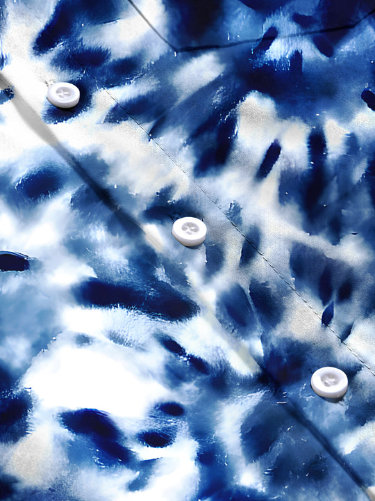 men's tie dye short sleeve flat lay shirt