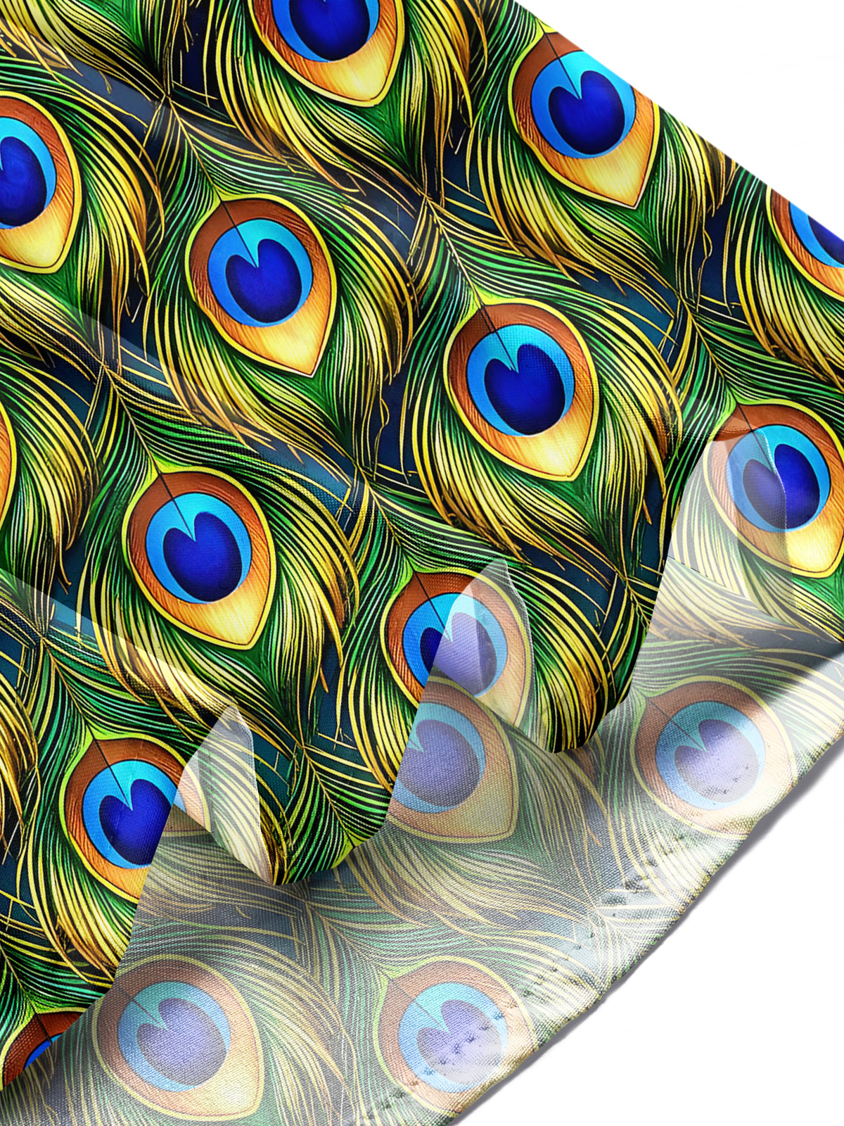 Peacock Feather Men's Pocket Short Sleeve Shirts