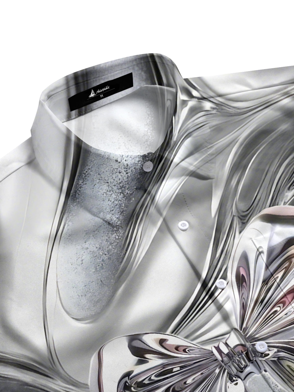 Bowknot Print Men's Pocket Short Sleeve Shirts