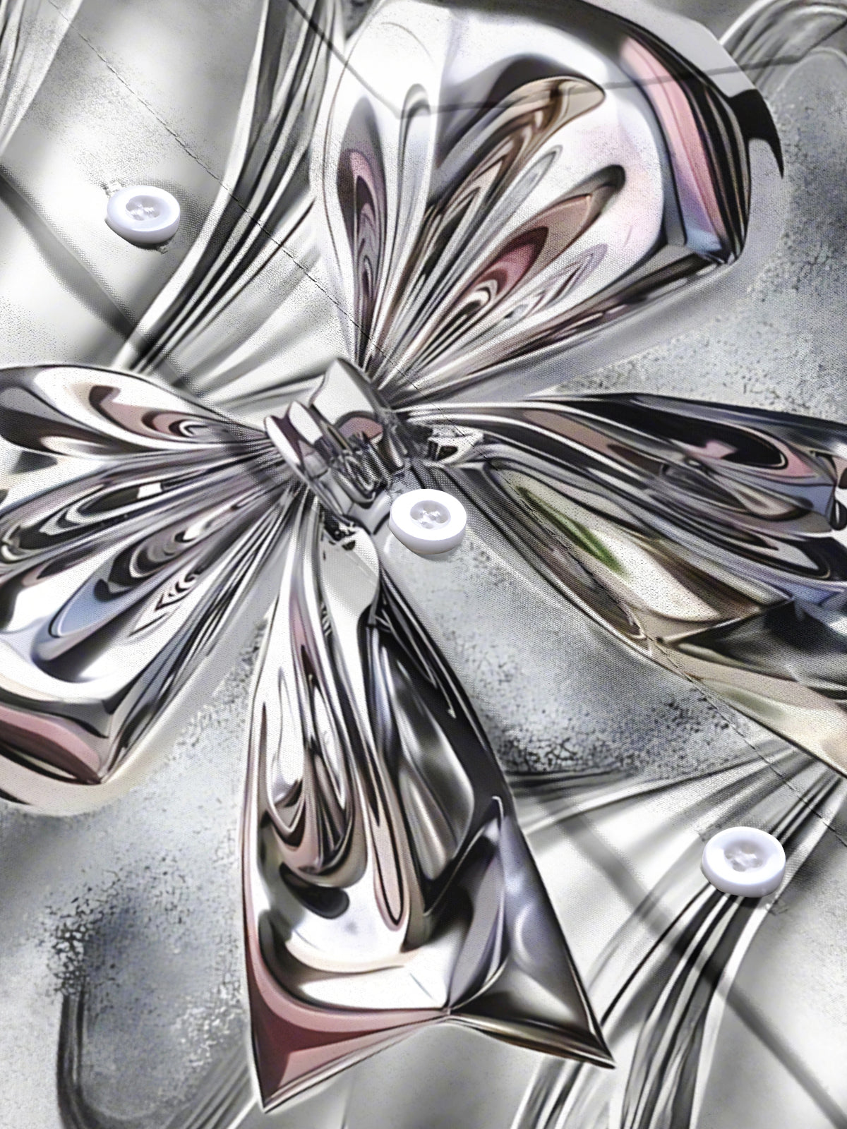 Bowknot Print Men's Pocket Short Sleeve Shirts