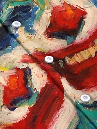 men's art print shirt close-up short sleeve