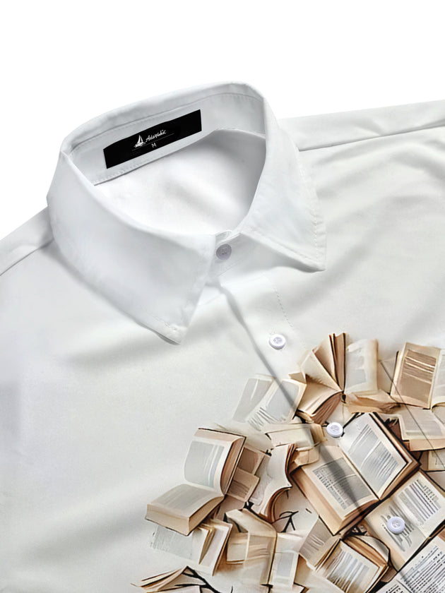 men's printed short sleeve flat lay shirt