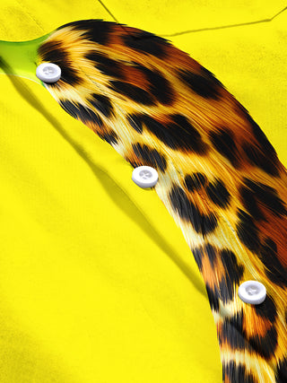 men's Hawaiian print short sleeve shirt flat lay detail