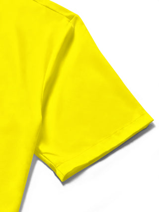 Men's Hawaiian short sleeve shirt pocket stitching detail close-up