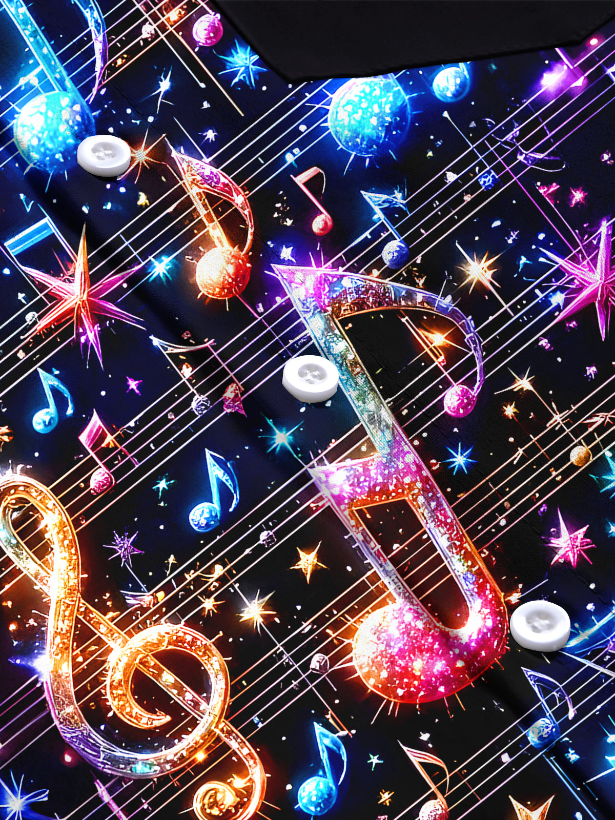 Musical Note Star Men's Pocket Short Sleeve Shirts