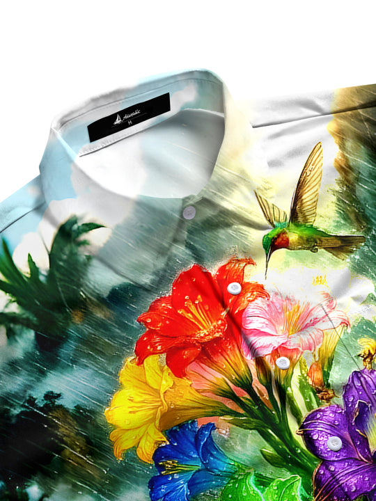men's botanical shirt side view